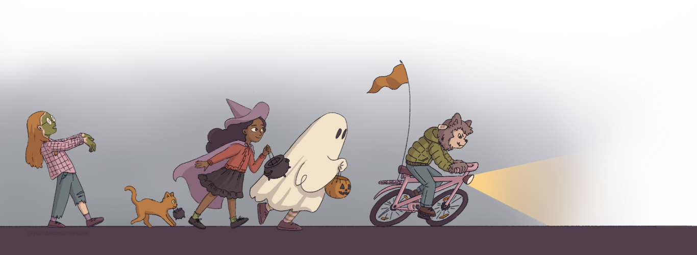 eine Gruppe aus verkleideten Kindern