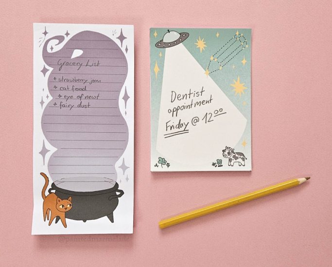 2 illustrierte Notizblockdesigns