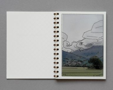 Doppleseite von "Fieldnotes: the clouddragons of lake annecy"